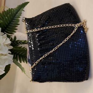 Black Micro metal evening bag